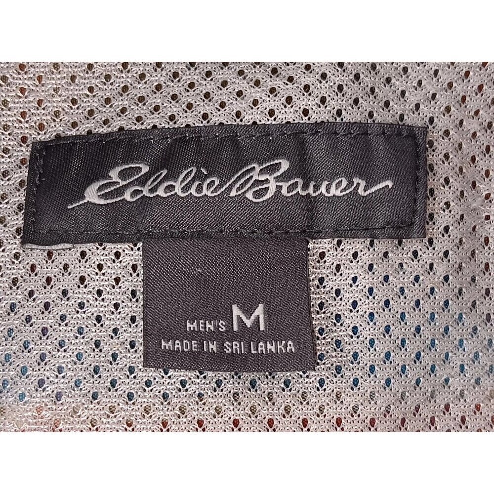 Eddie Bauer Mens Shirt Brown Blue Plaid Mesh Lined Button Down Workwear Size M - Picture 4 of 12